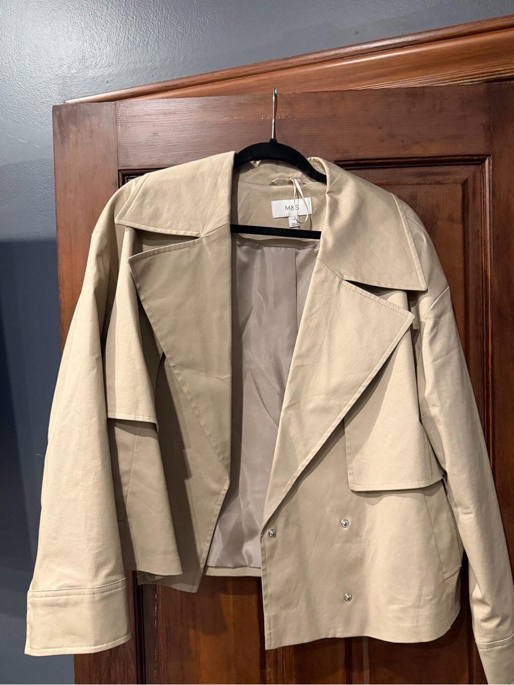 Marks & Spencer Beige cropped Trench Coat Jacket